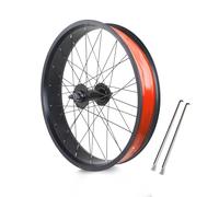 Paire de Roues pour vélo de Neige 20/24/26”X 4,0" Plage Roues Avant Et Arrière 36x14G Rayons Alliage D'aluminium 6 Boulons Freins à Disque 135/195mm pour Vélo Fat Bike 7-10 Vitesses(24IN-Front Wheel)
