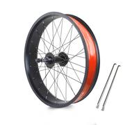 Paire de Roues pour vélo de Neige 20/24/26”X 4,0" Plage Roues Avant Et Arrière 36x14G Rayons Alliage D'aluminium 6 Boulons Freins à Disque 135/195mm pour Vélo Fat Bike 7-10 Vitesses(26IN-Front Wheel)