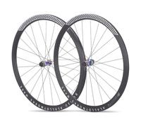 Paire De Roues pour Vélo De Route 700C Alliage D'aluminium 38 Mm Vélo De Gravel Roue Avant Et Arrière Frein À Disque Axe Traversant Moyeux 24H pour Cassette 8-12 Vitesses(White)