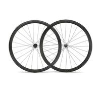 Paire De Roues pour Vélo De Route 700C Alliage D'aluminium 38 Mm Vélo De Gravel Roue Avant Et Arrière Frein À Disque Axe Traversant Moyeux 24H pour Cassette 8-12 Vitesses(Black)