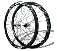 Paire De Roues pour Vélo De Route 700C Axe Traversant R12x142mm Roues Avant Et Arrière Moyeux À Frein À Disque Jantes en Alliage D'aluminium pour Cassette 8-12 Vitesses(Titanium,F15x100mm)