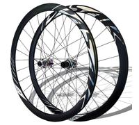 Paire De Roues pour Vélo De Route 700C Axe Traversant R12x142mm Roues Avant Et Arrière Moyeux À Frein À Disque Jantes en Alliage D'aluminium pour Cassette 8-12 Vitesses(Colorful,F15x100mm)