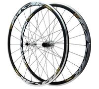 Paire De Roues pour Vélo De Route 700C Frein C/V Blocage Rapide Jantes en Alliage D'aluminium Moyeux 20/24H pour Cassette 8-12 Vitesses Paire De Roues pour Vélo(Titanium-Gold)