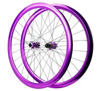 Paire De Roues pour Vélo De Route 700C QR Roue Avant Et Arrière Jantes en Alliage D'aluminium À Double Couche Frein À Disque 24 Moyeux pour Cassette 8-12 Vitesses(Purple)