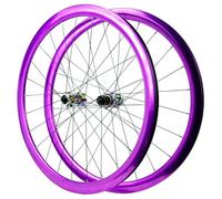 Paire De Roues pour Vélo De Route 700C QR Roue Avant Et Arrière Jantes en Alliage D'aluminium À Double Couche Frein À Disque 24 Moyeux pour Cassette 8-12 Vitesses(Coloful)