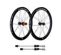 Paire De Roues pour Vélos Pliants BMX avec Frein À Disque 20" 406 451 Roues À Dégagement Rapide 100/135mm, Jantes À Double Paroi 36mm, Roulement en Céramique, Cassette 8-11 Vitesses(Black-451)