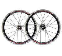 Paire de Roues vélo 16 Pouces à pignon Fixe, 11 Dents, Jantes Frein en V, 20 Rayons, Vitesse Unique, for Enfants, Pliant, BMX, VTT, 1249 g(Black)