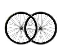 Paire De Roues Vélo À Roue Libre Filetée, Pignon Fixe 700C avec Freins V-Brake, Moyeux Tringle, Jantes Avant Et Arrière 40 Mm (Noir 700C)(Negro-Plata)