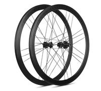 Paire De Roues Vélo De Route 700C 30/40 Mm De Profondeur Alliage D'aluminium Avant Et Arrière Freins C/V 16/21 Trous pour 7 À 12 Vitesses(Gold hub,30mm)
