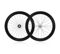 Paire De Roues Vélo Route À Pignon Fixe en Fibre Carbone 700C 50/60 Mm Largeur Extérieure 17 Mm Frein V-Brake 100/120 Mm Roue Avant/arrière(60mm)