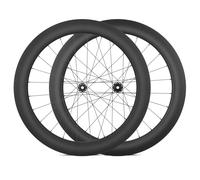 Paire De Roues Vélo Route en Fibre Carbone 700C 28/32/35/38/42/45/50/55/65/73 Mm Profondeur Freins À Disque À Verrouillage Central Rayons 24H 8/9/10/11/12 Vitesses(65mm)