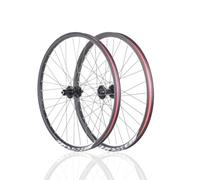 Paire de Roues VTT 24/26/27,5/29 Pouces, Axes traversants, Jantes Double Couche en Alliage d'aluminium, Roue Avant 15 x 100/110 mm et Roue arrière 12 x 142 mm, moyeux 32 Trous pour