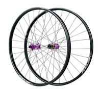 Paire de roues VTT 26/27,5/29'' Axe traversant avant 15x110 mm Arrière 12x148 mm Roue VTT 28 trous Jante en alliage d'aluminium Center Lock Frein à disque, Pour cassette 7-12 vitesses (Violet, 27,5''