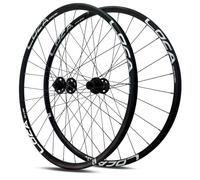 Paire de Roues VTT 26/27,5/29" en Alliage d'aluminium, Jantes Double paroi, moyeux 28 Trous, Freins à Disque Avant et arrière, axe QR 100/135 mm pour Roues Libres 8-12 Vitesses.