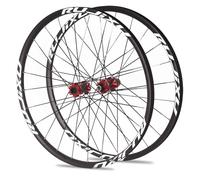 Paire De Roues VTT 26 27,5 29'' Frein À Disque Moyeu En Carbone 24H Rayons | Plats Axe Traversant Roues VTT Roues Avant Arrière Ensemble De Roues De Vélo Pour Cassette 8-11 Vitesses(Red,29in)
