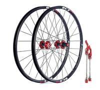 Paire De Roues VTT 26" 27,5" 29" Freins À Disque Dégagement Rapide Roues De VTT 24H(Red_29")