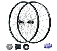 Paire de Roues VTT 26/27,5/29 Pouces, Alliage d'aluminium, moyeu Hybride 54 Dents Central Lock, 4 roulements étanches, axe traversant 148 mm, Jante pour Transmission 7-12 Vitesses,