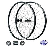 Paire de Roues VTT 26/27,5/29 Pouces, Alliage d'aluminium, moyeu Hybride 54 Dents Central Lock, 4 roulements étanches, axe traversant 148 mm, Jante pour Transmission 7-12 Vitesses,