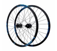 Paire De Roues VTT 26/27.5/29 Pouces, Freins À Disque Center Lock, 9x100/10x135mm QR, Jante Double Couche en Alliage D'aluminium, Cassette 7-12 Vitesses, Pneus 1.25-2.125"(Black Blue,26")