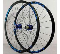Paire de Roues VTT 26 27,5 29 Pouces, Jante Double Couche, Frein à Disque, Roue Avant/arrière, Serrage Rapide, 7/8/9/10/11/12 Vitesses (Couleur : Moyeu Bleu, étiquette Bleue, Taill