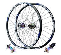 Paire de Roues VTT 26/27,5/29 Pouces, moyeu en Alliage d'aluminium, 4 roulements étanches, Jante pour Freins à Disque, Compatible Cassette 7-12 Vitesses, 2250 g