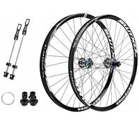 Paire de Roues VTT 26-27,5 Pouces, Alliage d'aluminium, 2 Roues arrière, 4 roulements, Support de moyeu Libre à 6 Griffes, 7-12 Vitesses A, 26 Pouces(D,26in)