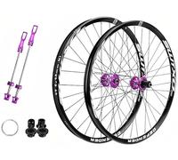 Paire de Roues VTT 26-27,5 Pouces, Alliage d'aluminium, 2 Roues arrière, 4 roulements, Support de moyeu Libre à 6 Griffes, 7-12 Vitesses A, 26 Pouces(B,26in)