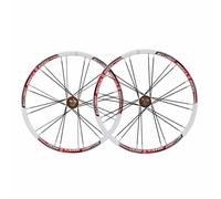 Paire De Roues VTT 26" avec Frein À Disque, Jante Avant Et Arrière en Aluminium, 24 Trous, Cassette 7, 8, 9 Vitesses, Roue À Dégagement Rapide 100/135mm pour Pneus 26×1.5-2.1"(White Gold)