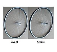 Paire de roues VTT 26 pouces avant et arrière pour V-Brake ( Noir/Gris / 26" (559-19mm) | Filetage roue libre )