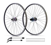 Paire de Roues VTT 27,5 Pouces, Jantes en Alliage d’Aluminium 32 Rayons, Frein à Disque 6 Trous, Blocage Rapide, Roue Avant et Arrière pour Vélo Tout Terrain, Compatible Cassette 7 à 12 Vitesses
