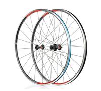 Paire de Roues VTT 700C pour Vélo de Route 2 Roues Avant 4 Roues Arrière Moyeux à Roulements Étanches Blocage Rapide Freins V-Brake Jantes en Aluminium Ultra-Légères pour Cassette 8-11 Vitesses