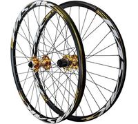 Paire De Roues VTT À Axe Traversant 26/27,5 Pouces, Frein À Disque En Alliage D'Aluminium HG Roulement Étanche 32H Roue Avant Et Arrière 29ER Jante De Vélo Pour 7-12 Vitesses 2215G,D'or,26inch