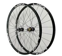 Paire de Roues VTT avec Freins à Disque, 26", 27,5", 29", axe traversant, roulements scellés, Jantes en Alliage Double paroi for pneus 1,25 2,5 Pouces(Black Hub,26inch)