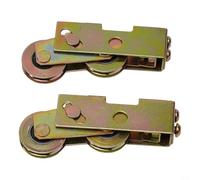 Paire de roulettes tandem pour porte de terrasse coulissante en alliage d'aluminium de 32 mm compatibles avec les portes en bois d'aluminium uPVC robuste, double roue capacité de charge de 90 kg pour