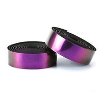 Paire de rubans adhésifs pour guidon de vélo de route, caméléon miroir tricolore, processus de collage en mousse en cuir PU, réduit la sensation de bosselage (violet)