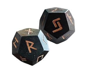 Paire De Runes De Divination - Oracle Dice, Symbol Talisman | Ancienne Trousse À Outils Prophétique en Bois, Application Variable Héritage Mystique Fortune Game Occult Table Top Table Ri