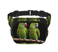 Paire de sac banane multifonction imprimé perroquet de la forêt tropicale unisexe tendance sac de rangement de voyage sport