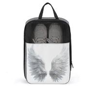 Paire de sacs à chaussures en forme d'ailes d'ange blanc pur pour voyage, usage quotidien, sac de rangement anti-poussière pour chaussures de golf