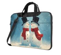 Paire de sacs pour ordinateur portable 15,6 pouces Motif bonshommes de neige avec dessus noir