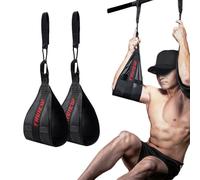 Paire de sangles abdominales portables pour barre de traction, rehausseur de jambes suspendues, fitness (noir, 1 paire)