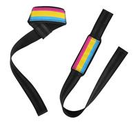 Paire de sangles antidérapantes pour poignet Motif rayures magenta Jaune Bleu 66 cm