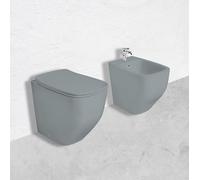 PAIRE DE SANITAIRES EN CÉRAMIQUE GRIS MAT À ENCASTRER MOZART