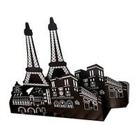 Paire de serre-livres décoratifs - Style européen - En métal - Pour bibliothèque, école, bureau, maison Motif Paris et Tour Eiffel