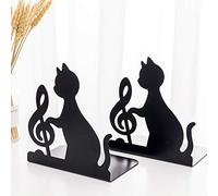 Paire de Serre-Livres Mignon Presse-Livres Forme de Chat Support de Livres Magazines pour Bureau Maison Chambre Dortoir Enfant Adulte Appui-Livres Étagère de Table Plat Durable