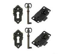 Paire de serrures de porte d'armoire vintage avec clés pour boîtes en bois, boîtes à bijoux, armoires, tiroirs et coffres de rangement anciens