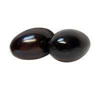 Paire de shakers à percussion en bois faits à la main - Grand shaker en bois de Bali - Instrument traditionnel issu du commerce équitable d'Indonésie (10 x 6 cm)