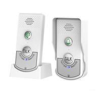 Paire de sonnette sans fil avec portée de 1000 m, étanchéité IP54, batterie rechargeable 2000 mAh pour maison, bureau, hôtel, école