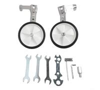 Paire de stabilisateurs de vélo réglables pour vélos multivitesses de 40,6 à 61 cm avec composants en acier inoxydable et plastique conçus pour aider les débutants à maintenir la stabilité (argenté)