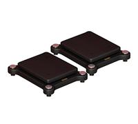 Paire de supports d'enceintes avec plateforme d'isolation pour caisson de basses, base stabilisatrice audio home cinéma avec patins EVA et pointes de découplage. Construction robuste en MDF. Amélior
