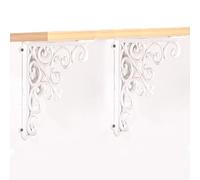 Paire de Supports D'étagère Vintage en Fonte,Équerres Étagères Charge Lourde en Métal,Supports à Tablettes Murale Flottants,pour Jardinage,Cuisine,Bibliothèque,avec Vis,Blanc (12cm)